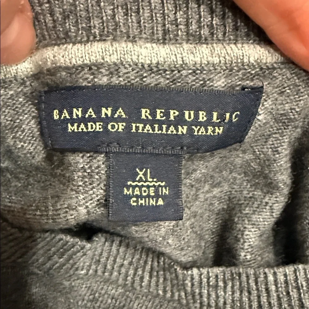 Banana Republic Men’s‎ Gray Italian Yarn Wool/Cashmere Blend Crewneck Sweater XL